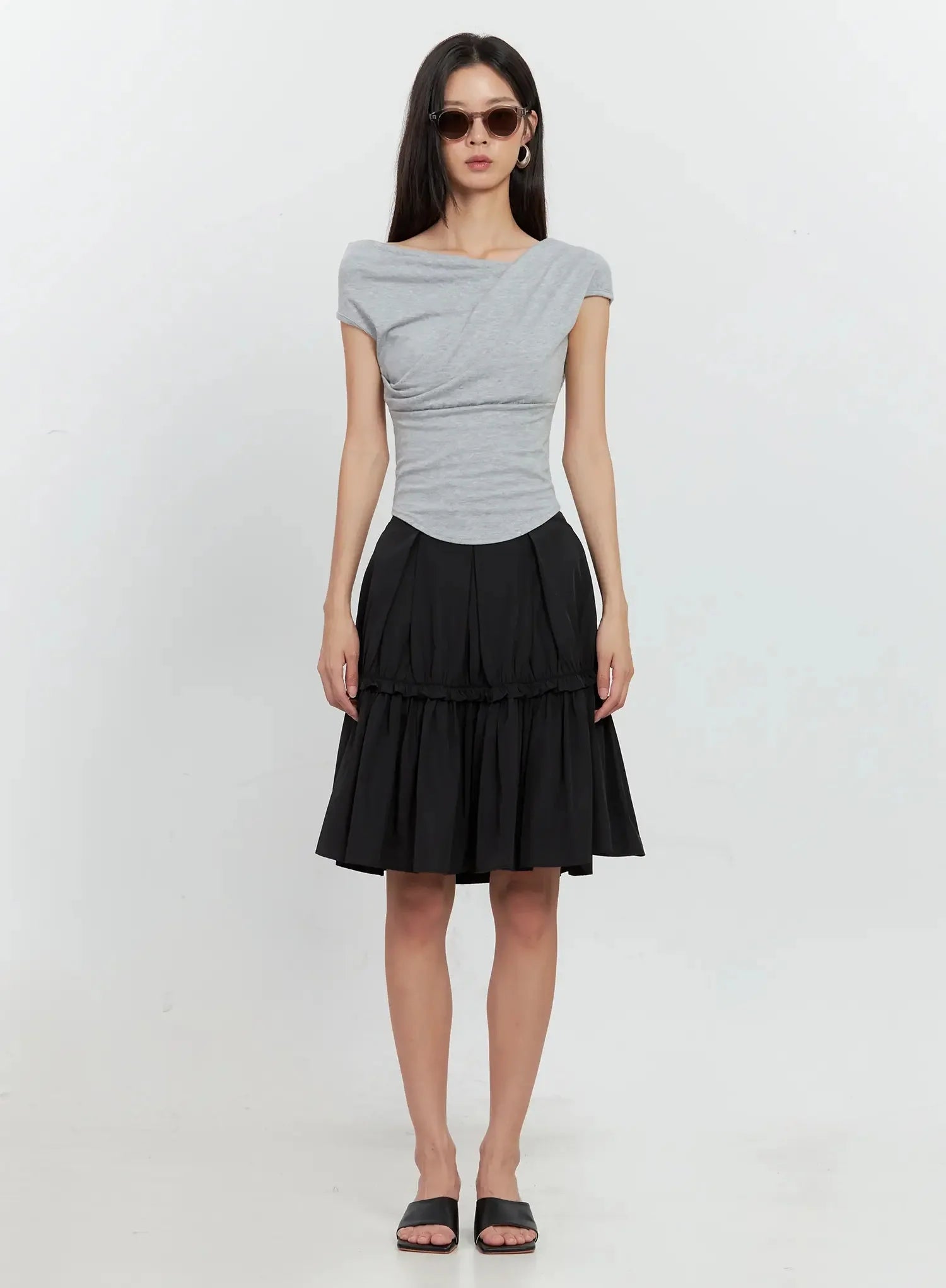 Off-Shoulder Draped Top IL528