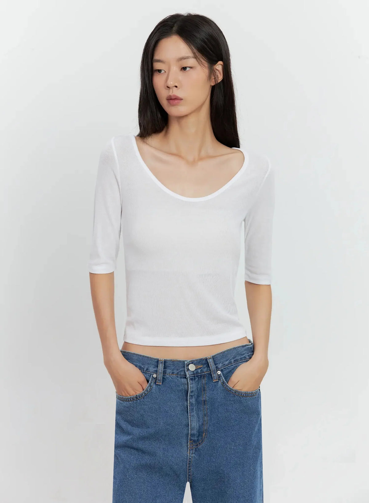Basic 3/4-Sleeve Top IL528