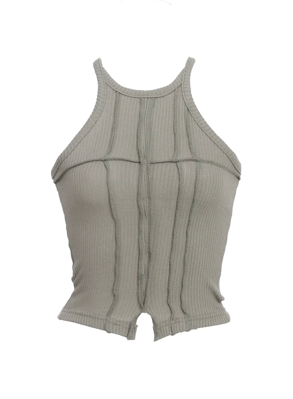Ribbed Halter Cut-Out Tank IC503