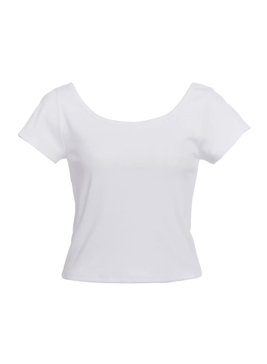 Ribbed Square-Neck Short-Sleeve Tee IC503
