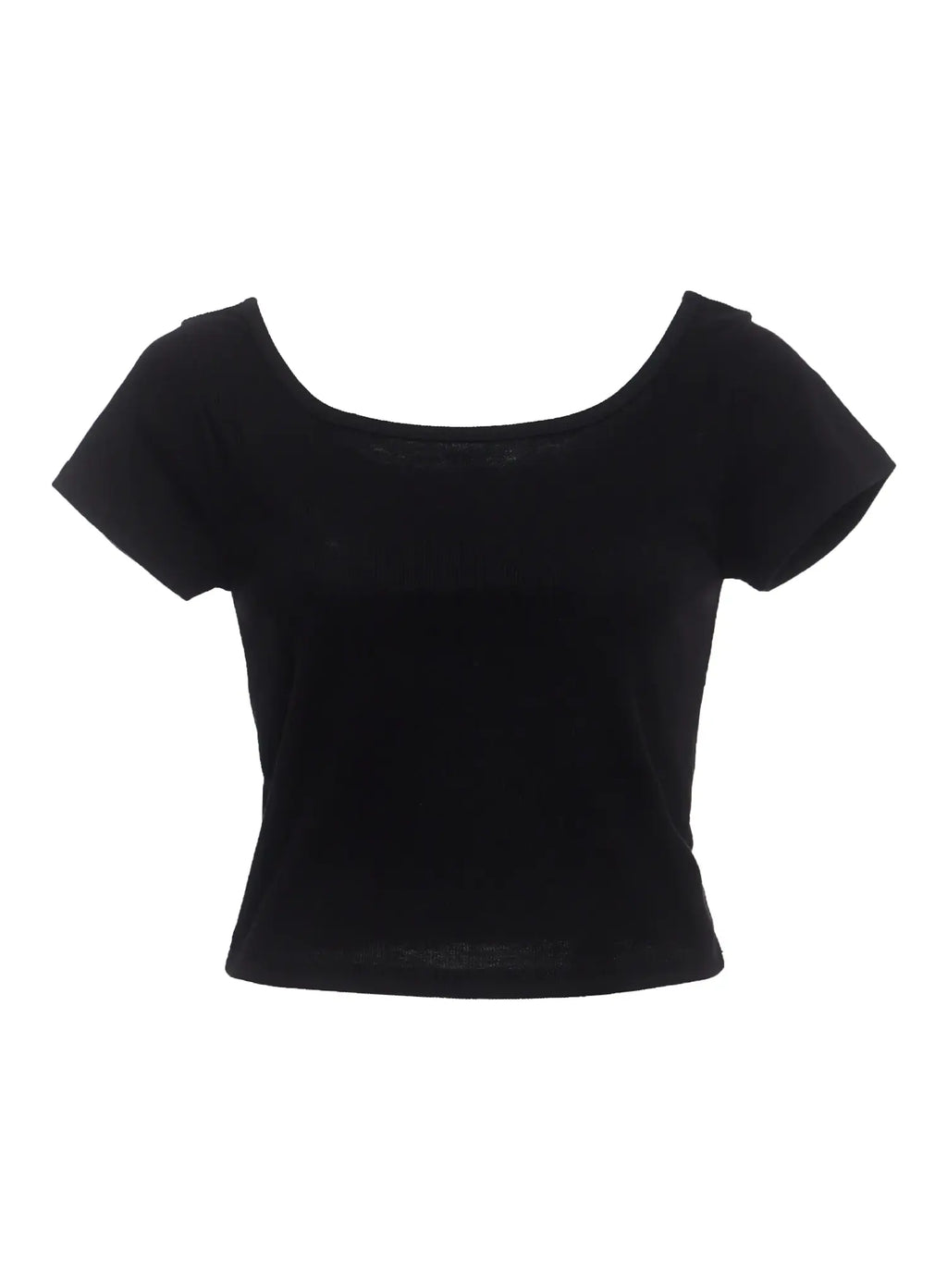 Ribbed Square-Neck Short-Sleeve Tee IC503