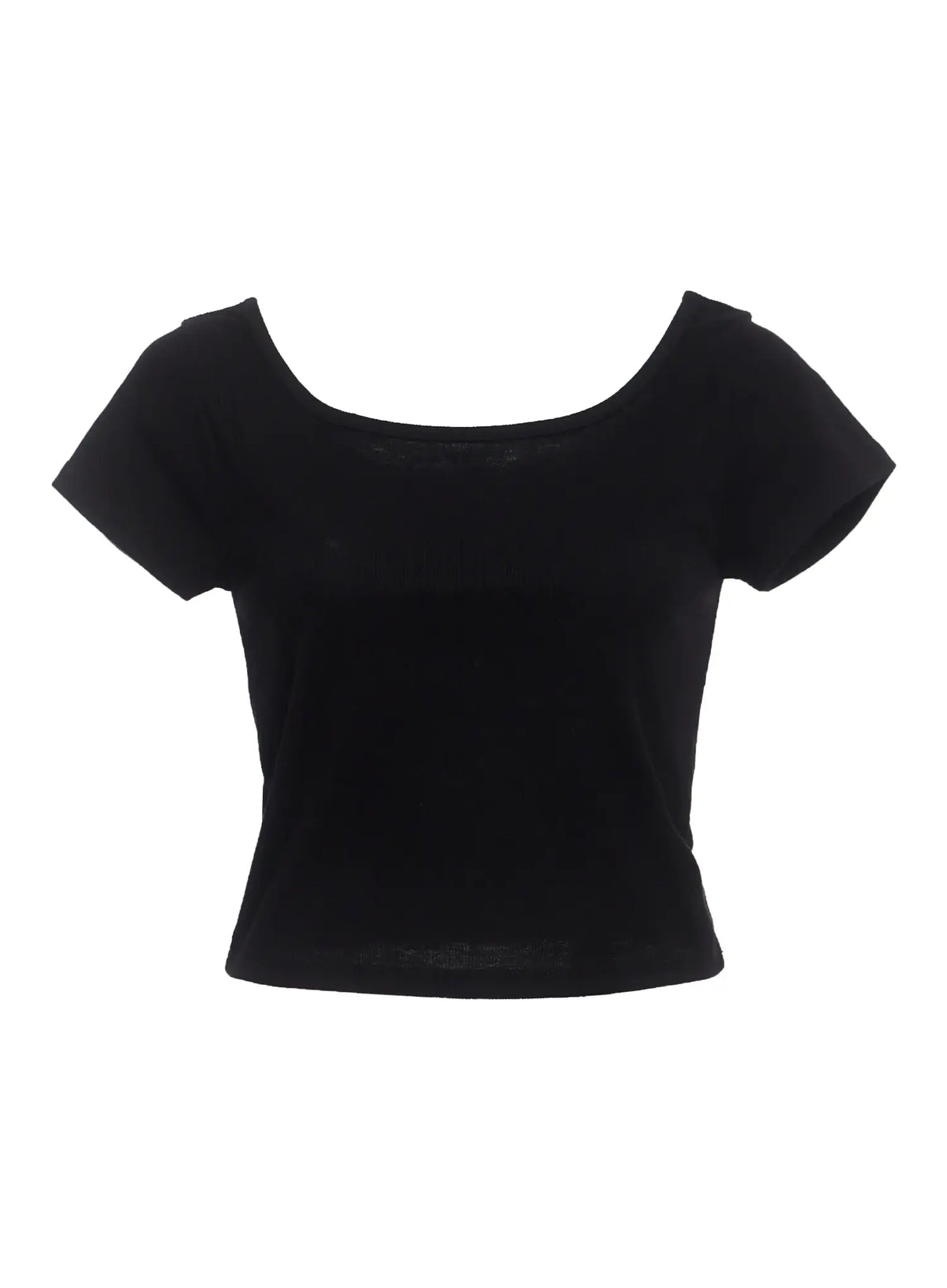 Ribbed Square-Neck Short-Sleeve Tee IC503