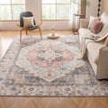 Machine Washable 5'x7' Non Slip Rug (Mistyrose) C201