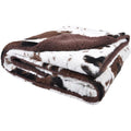 Brown Cowhide Print Sherpa Plush Throw Blanket Q289684