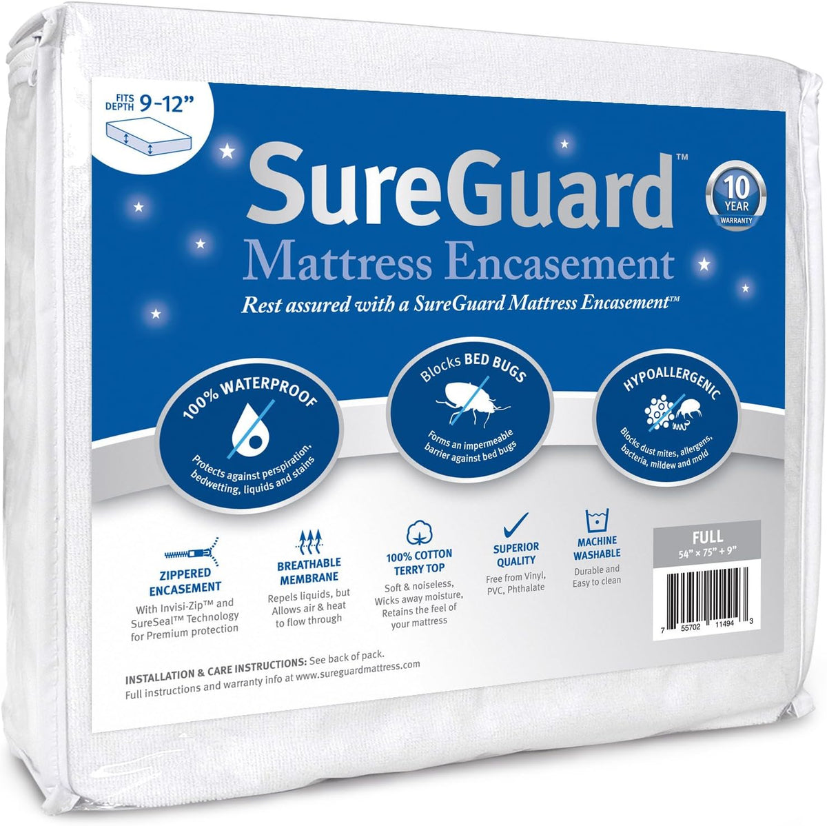 King Waterproof Zippered Mattress Encasement N6615
