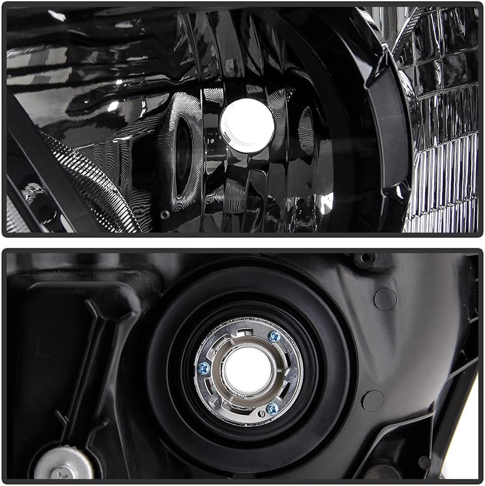 Black Housing Headlights Assembly Pair D6439