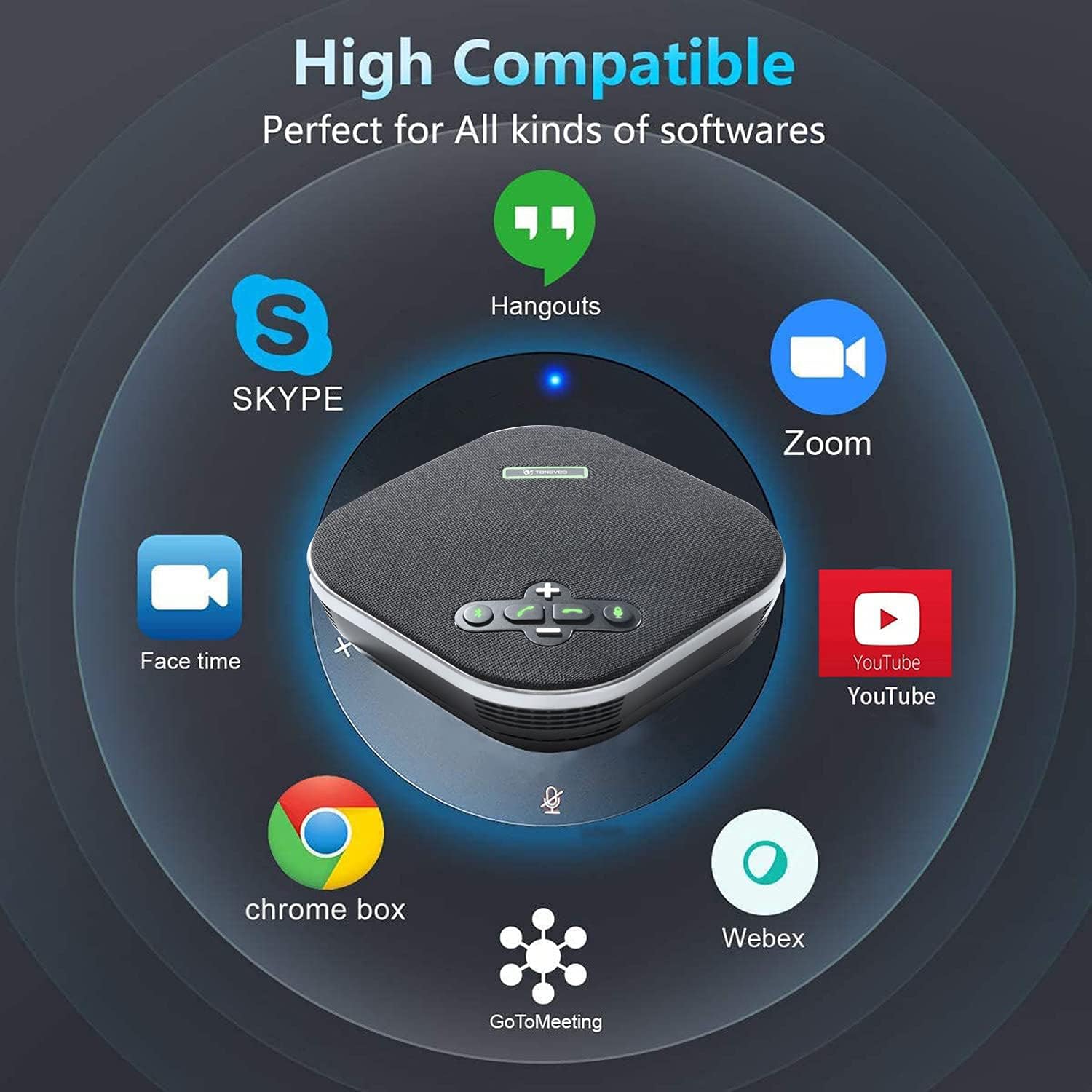 Bluetooth Speakerphone Conference Microphone with Daisy Chain Wireless Speakers Z368