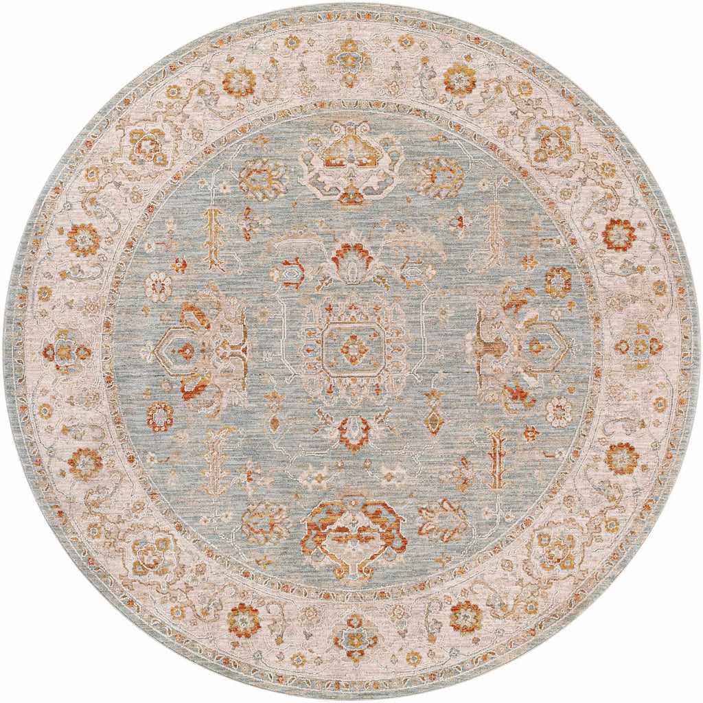 Blue, Gray, Red, Orange, Cream Runner Rug Z196
