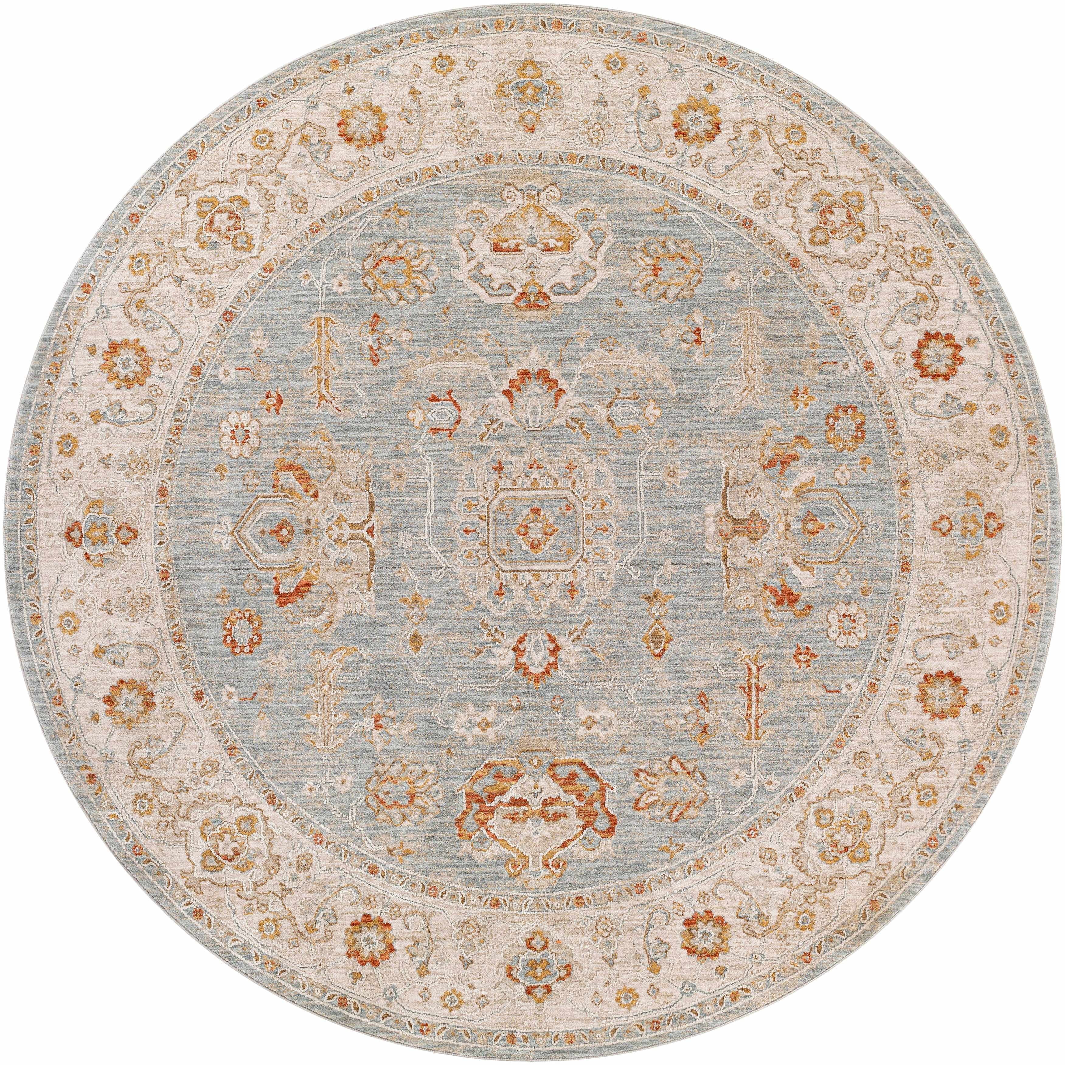 Blue, Gray, Red, Orange, Cream Runner Rug Z196