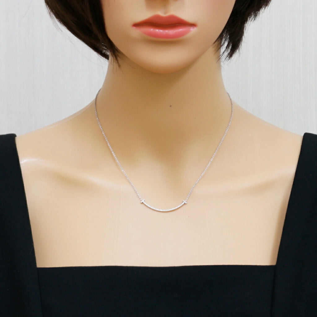 Tiffany T Smile Diamond Necklace 18K Z5845