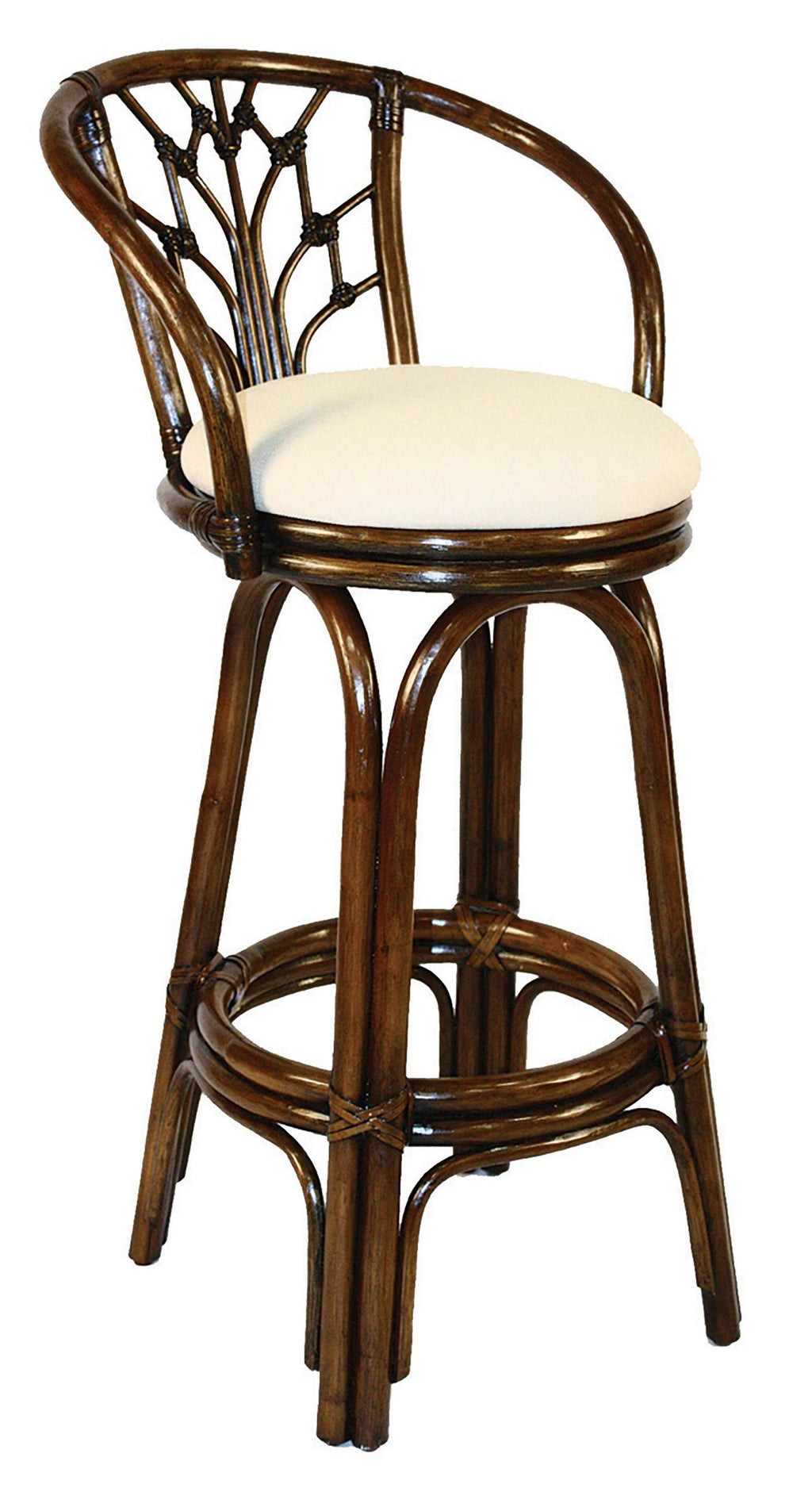 Antique Finish Swivel Rattan Barstool W946619