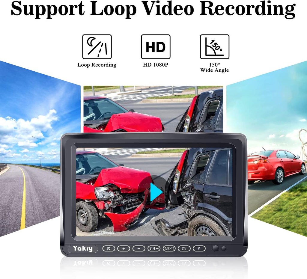 Wireless Backup Camera 7 Inch DVR Monitor Touch Key Z563894