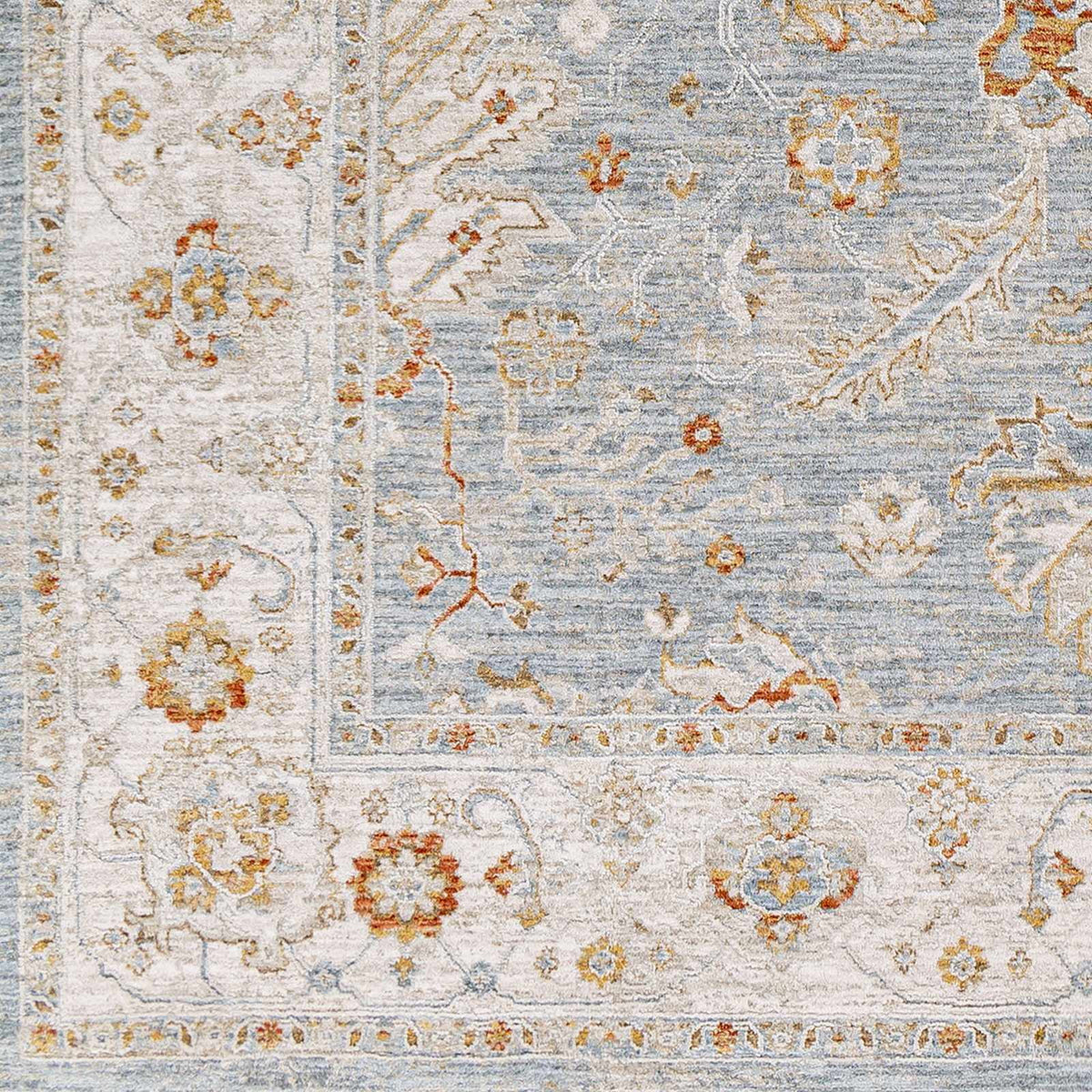 Blue, Gray, Red, Orange, Cream Runner Rug Z196