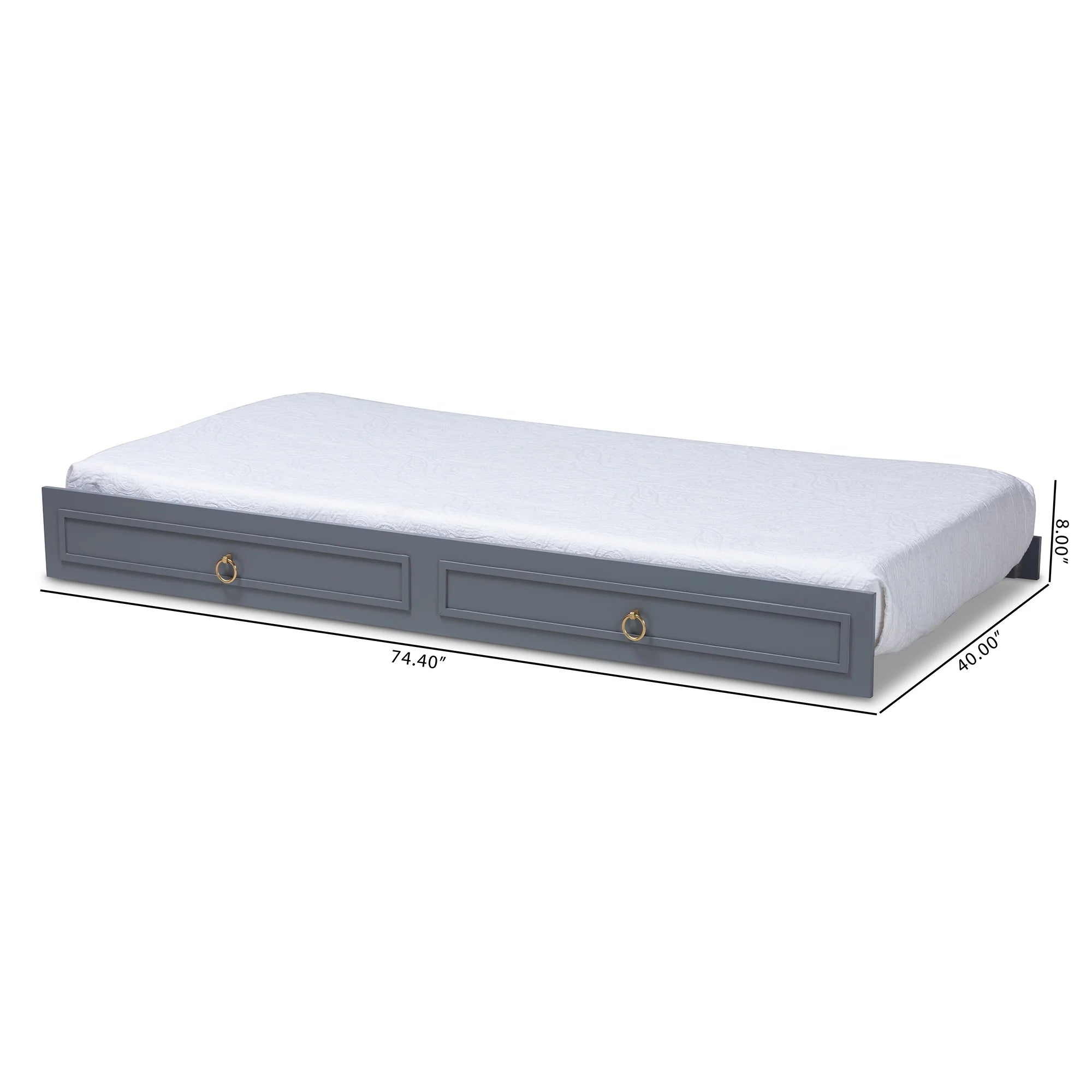 Gray Finished Wood Twin Size Trundle Y5853