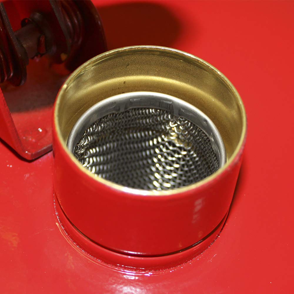 Red Galvanized Steel Type I Gasoline Safety Can with Funnel, 5 gallon Capacity I384960