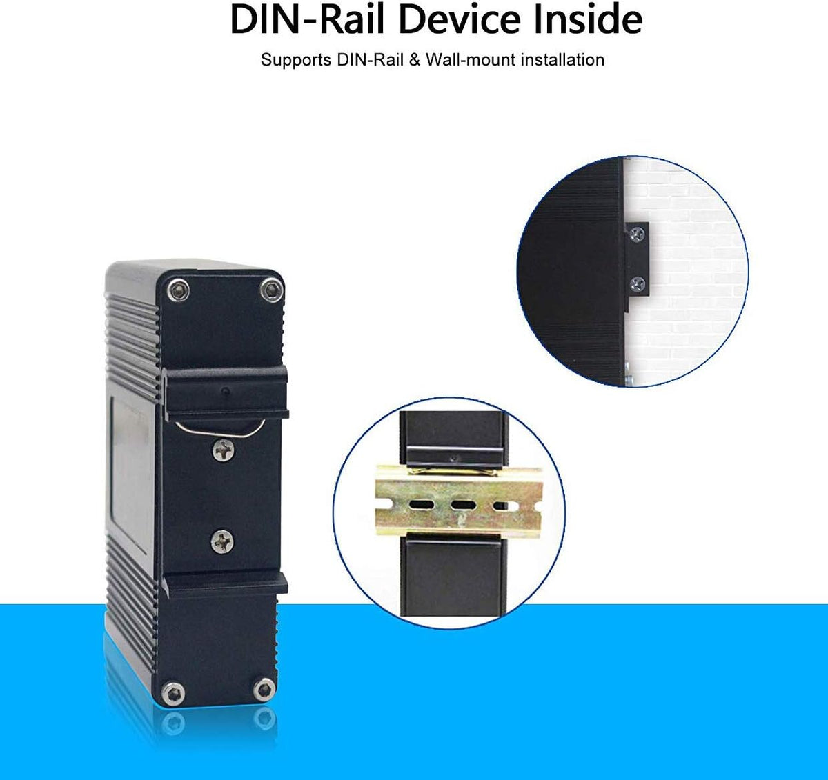 Industrial Ethernet Media Converter POE+ 30W Aluminum Case 2 RJ45 Port 1 SFP Port 12~48V DC Input G436