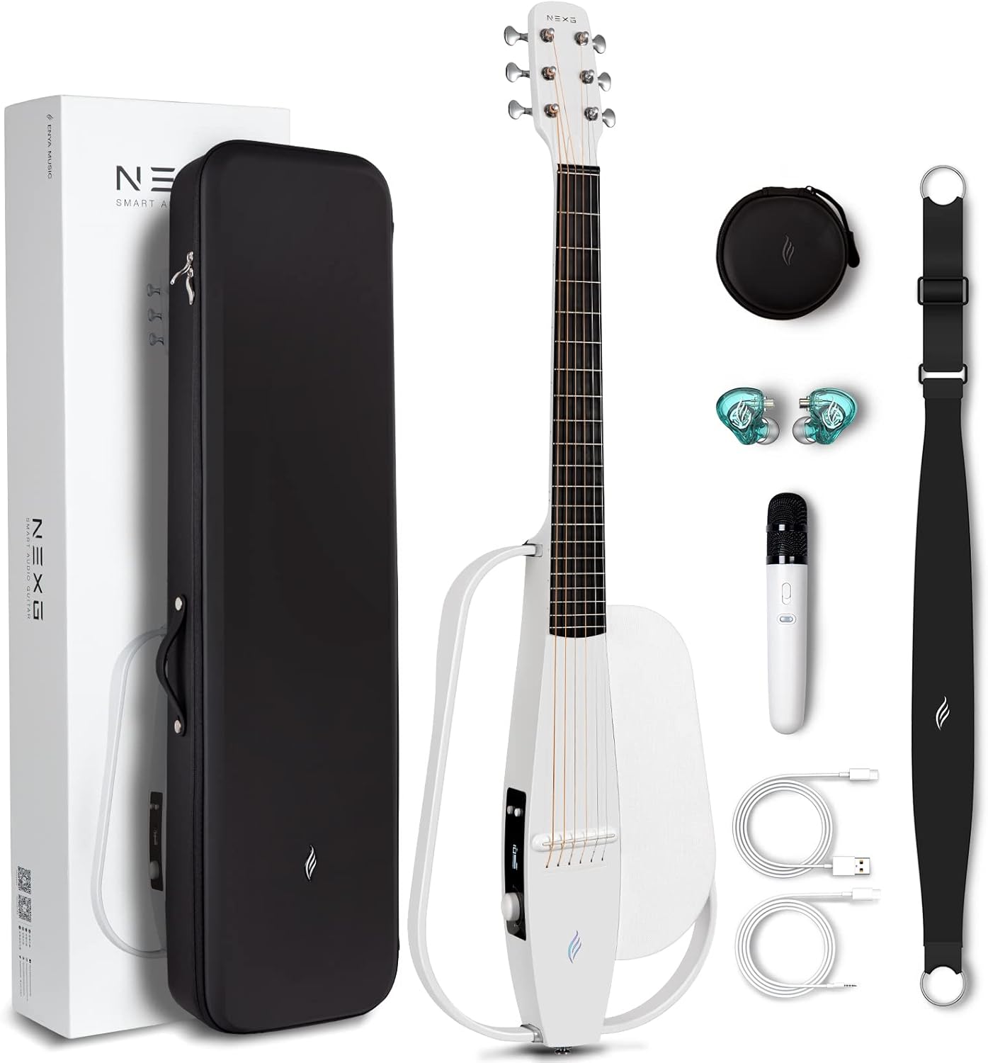 Black Carbon Fiber Acoustic-Electric Guitar with 50W Wireless Speaker Z97959