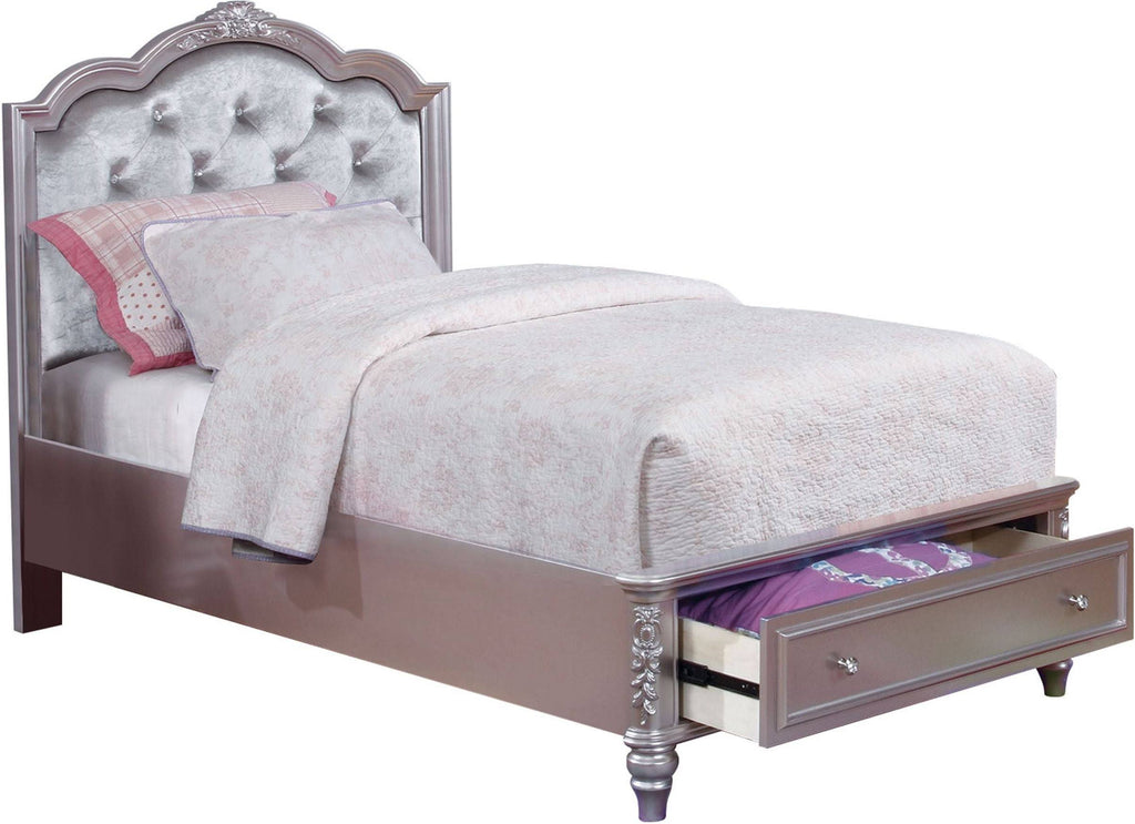Metallic Lilac Twin Storage Bed R65960