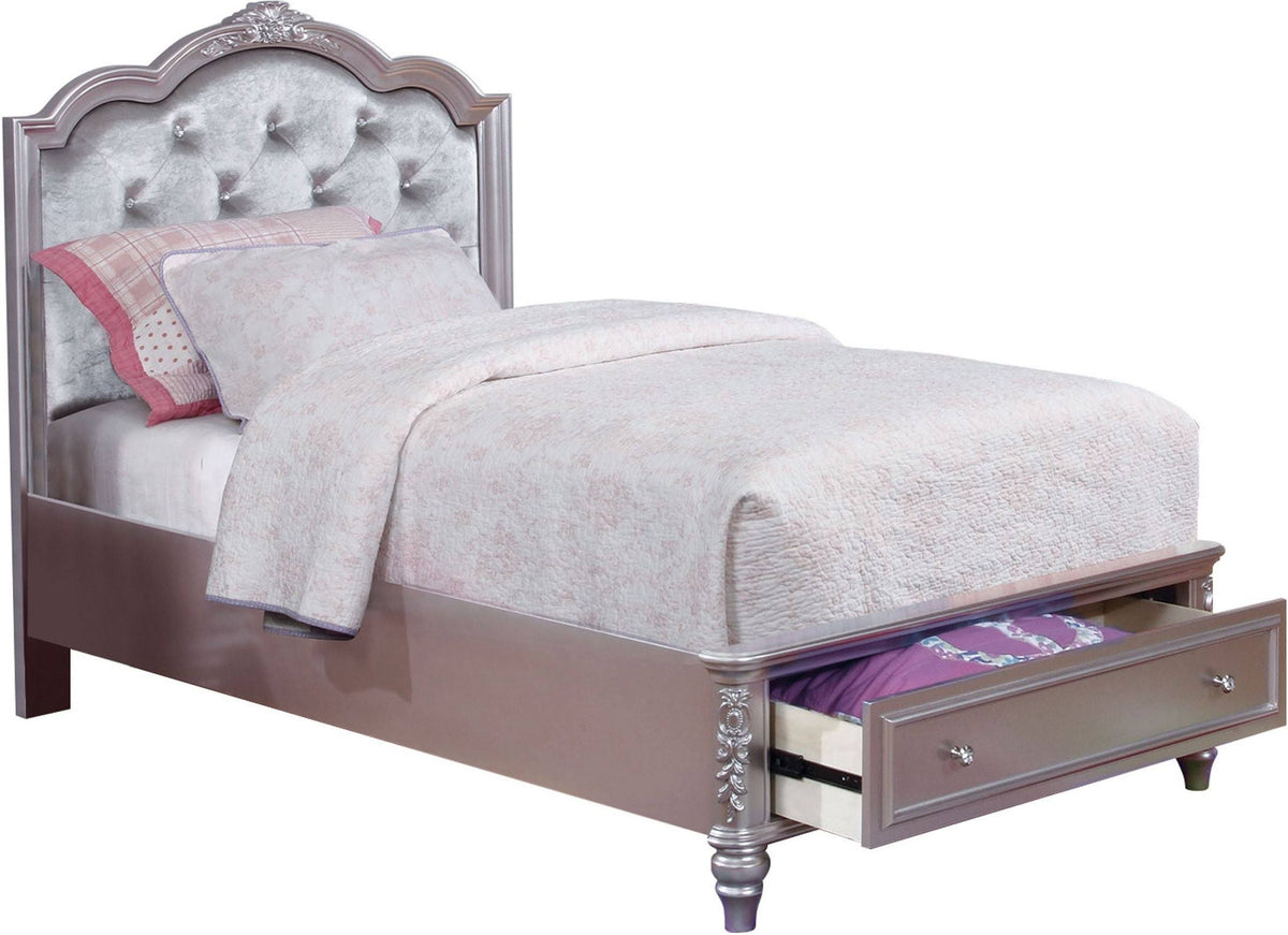 Metallic Lilac Twin Storage Bed R65960