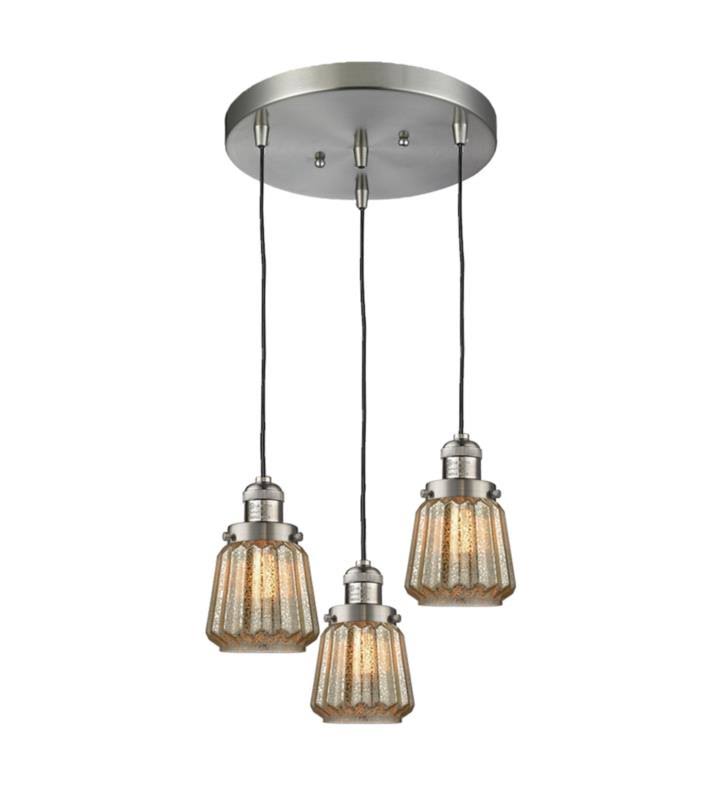 Three Light Adjustable Cord Chandelier X3291