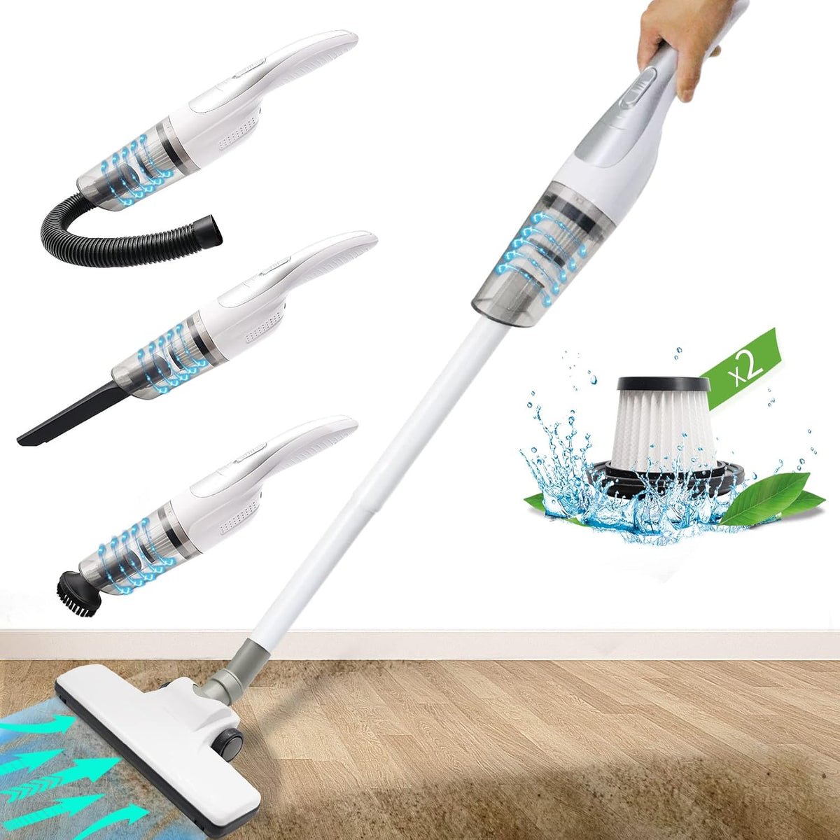 Cordless Stick Vacuum Cleaner with Rechargeable Battery Q618