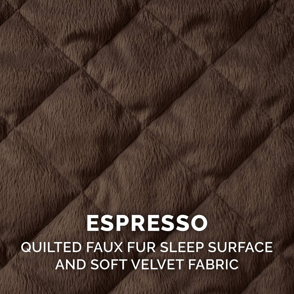Espresso Velvet L-Chaise Dog Bed E827251