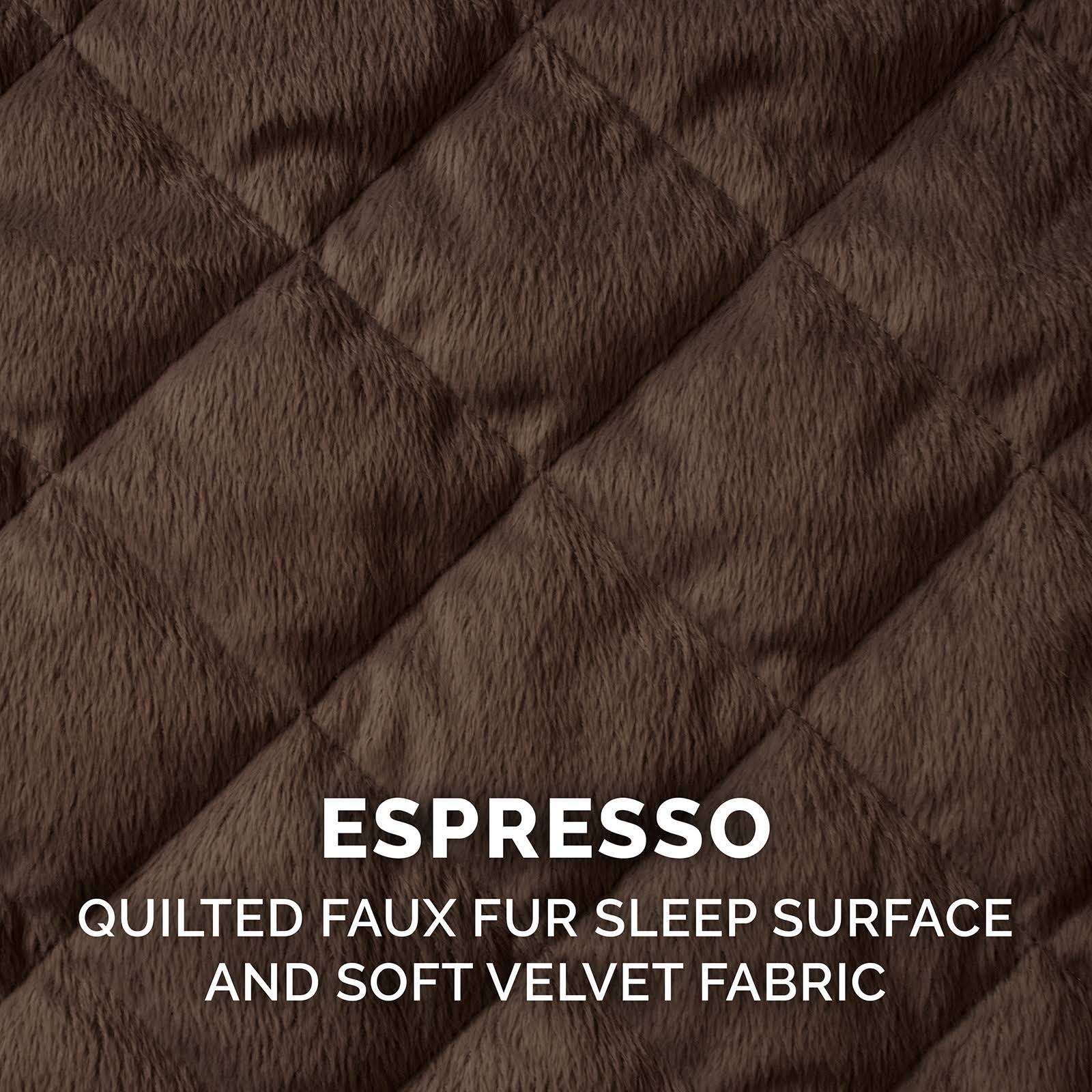 Espresso Velvet L-Chaise Dog Bed E827251