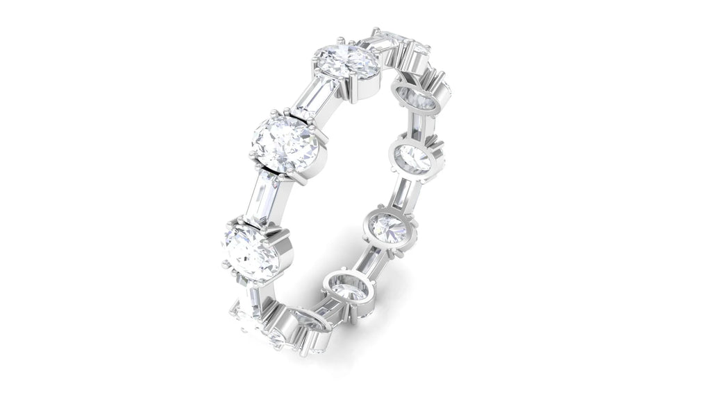 14K White Gold Moissanite Eternity Ring, US 7.50 T80862