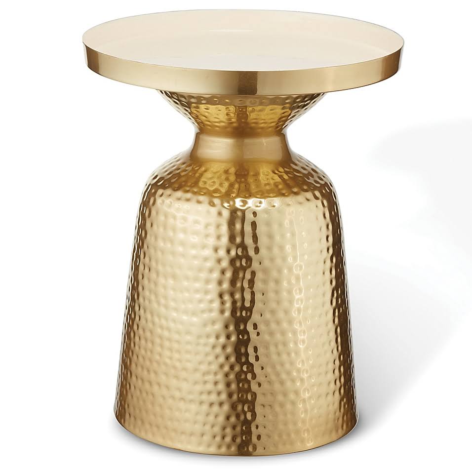 Gold/Ivory Enamel Top End Table W17692