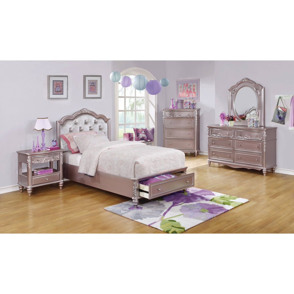 Metallic Lilac Twin Storage Bed R65960
