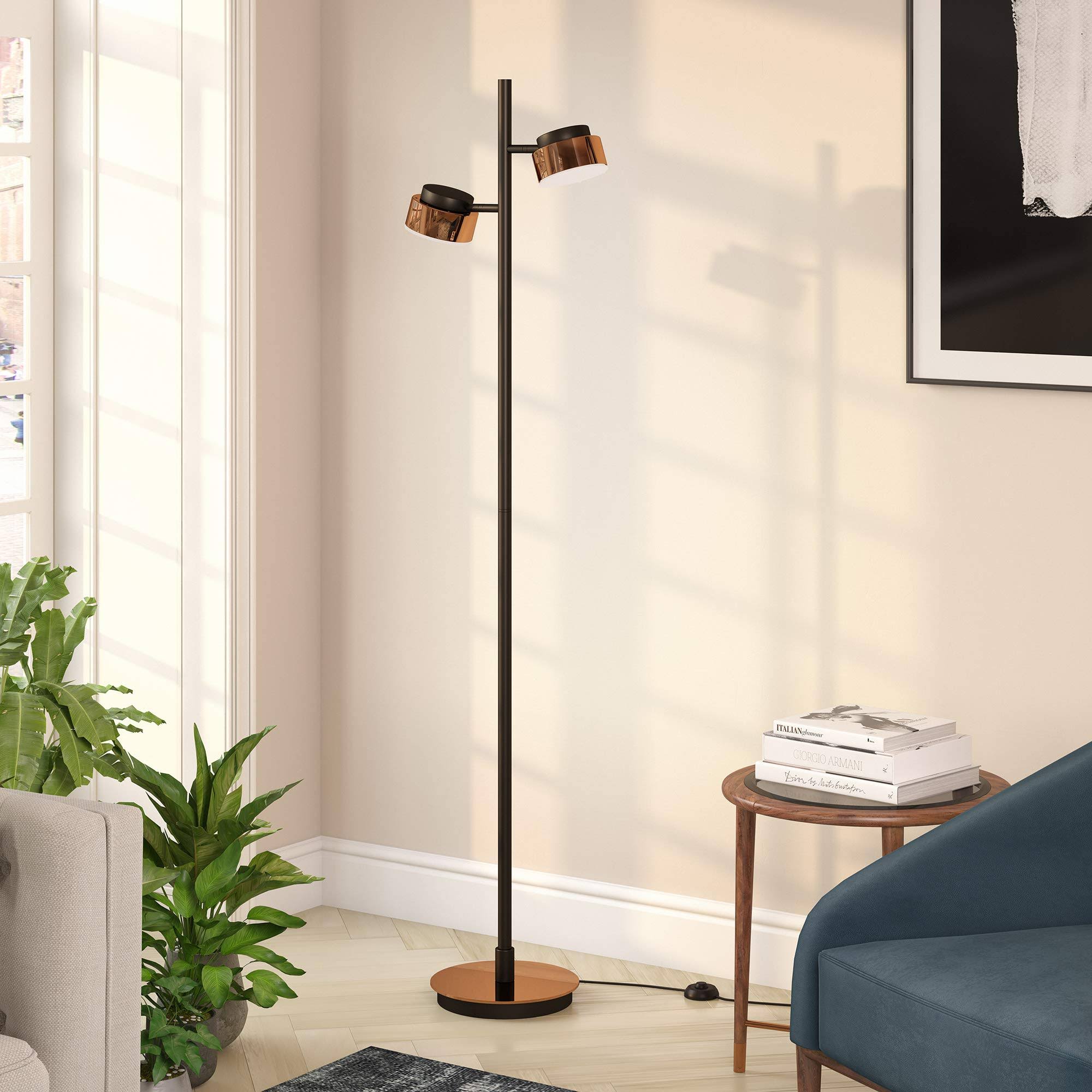 Copper and Black Floor Lamp U217