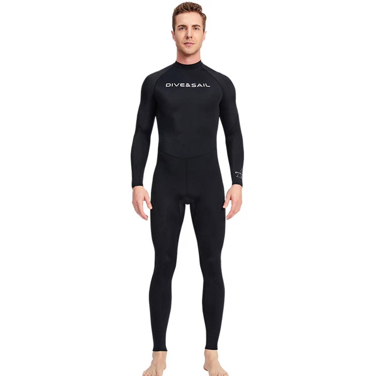 Men One Piece Swimsuit with Back Zipper Quick Dry Long Sleeve Surf Suit Q99736
