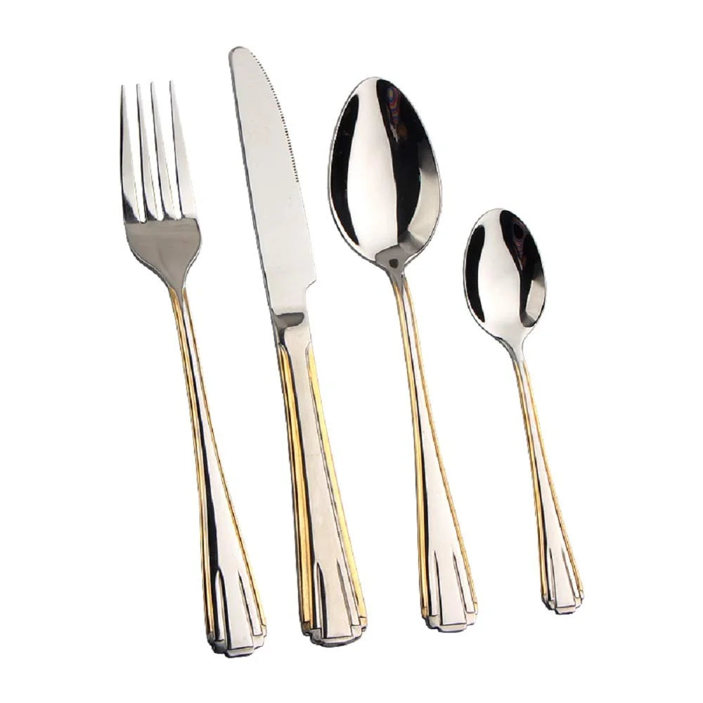 72 Piece Gold Flatware Serving Set for 12 T178855