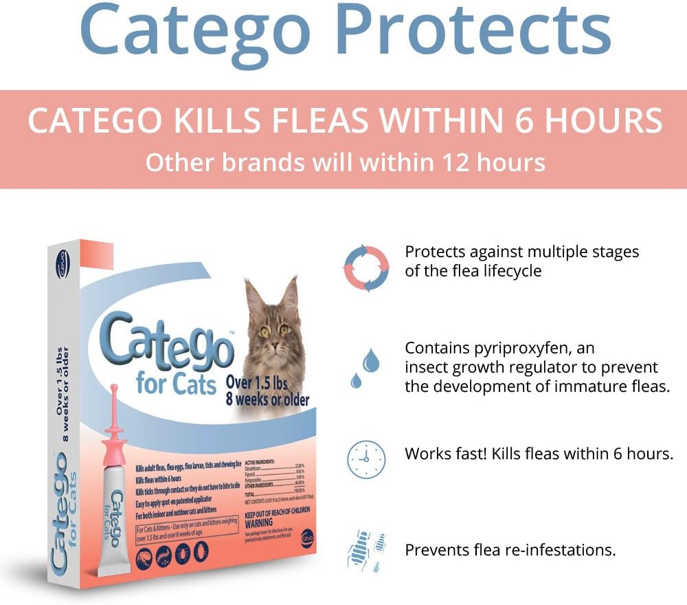 Flea and Tick Control for Cats, 6 Pack, 1.5 lb V362