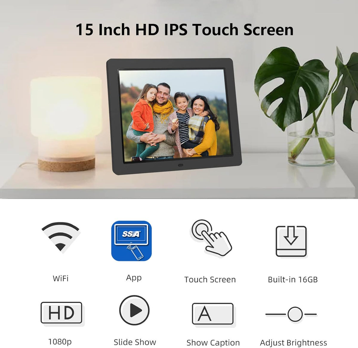 15 Inch HD IPS Touch Screen WiFi Digital Photo Frame P246636