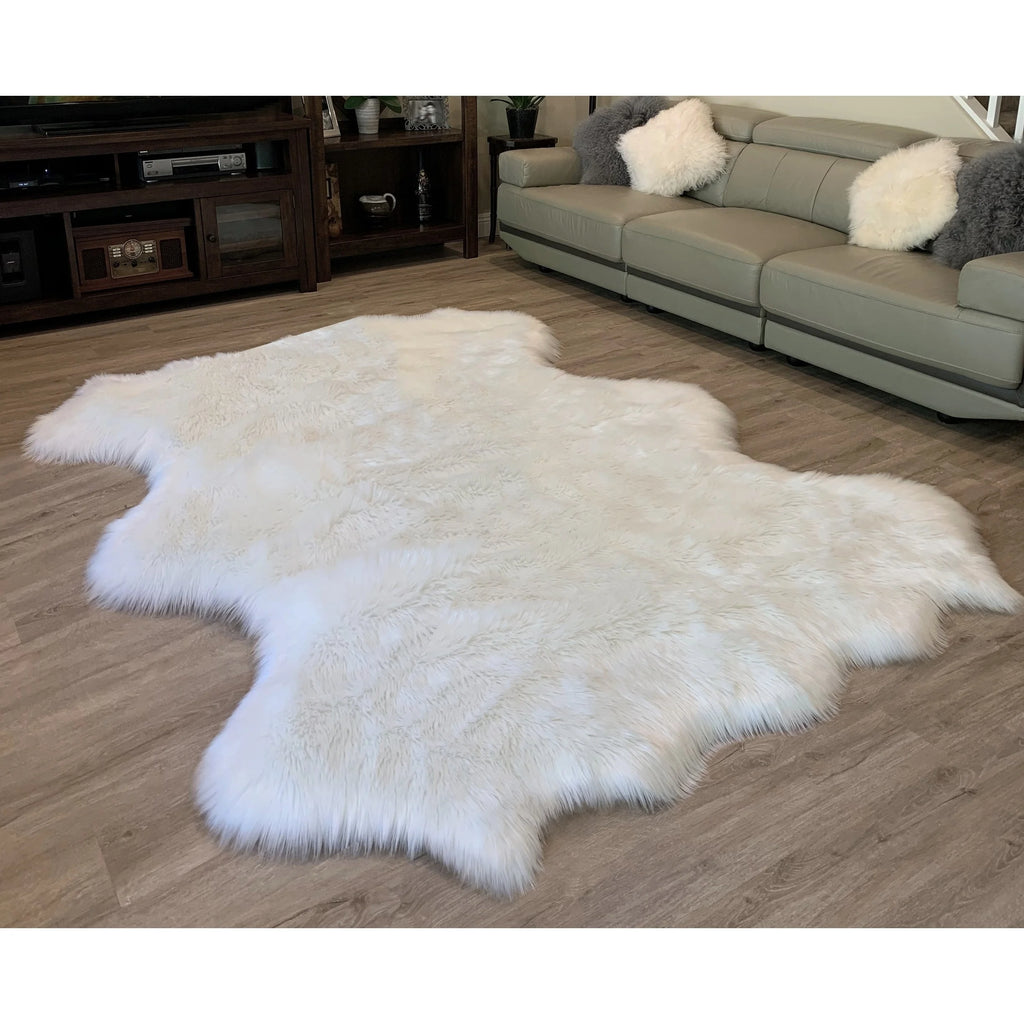 Faux Sheepskin 6-Pelt Plush Shag Area Rug O879729
