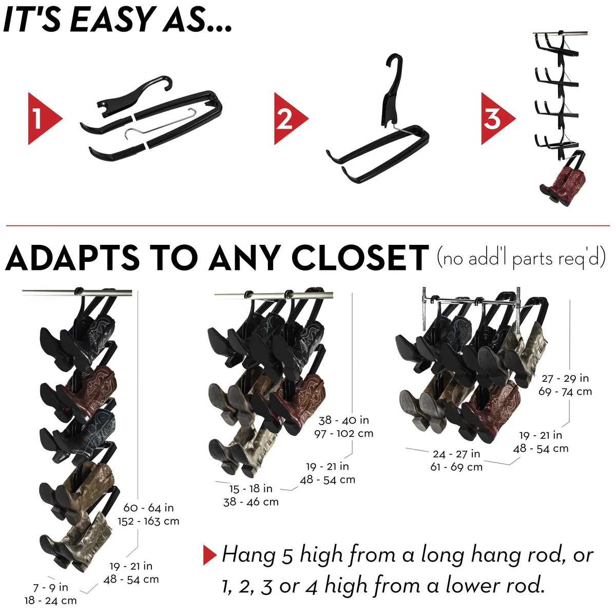 5-Pair Hanging Boot Storage Rack S21554