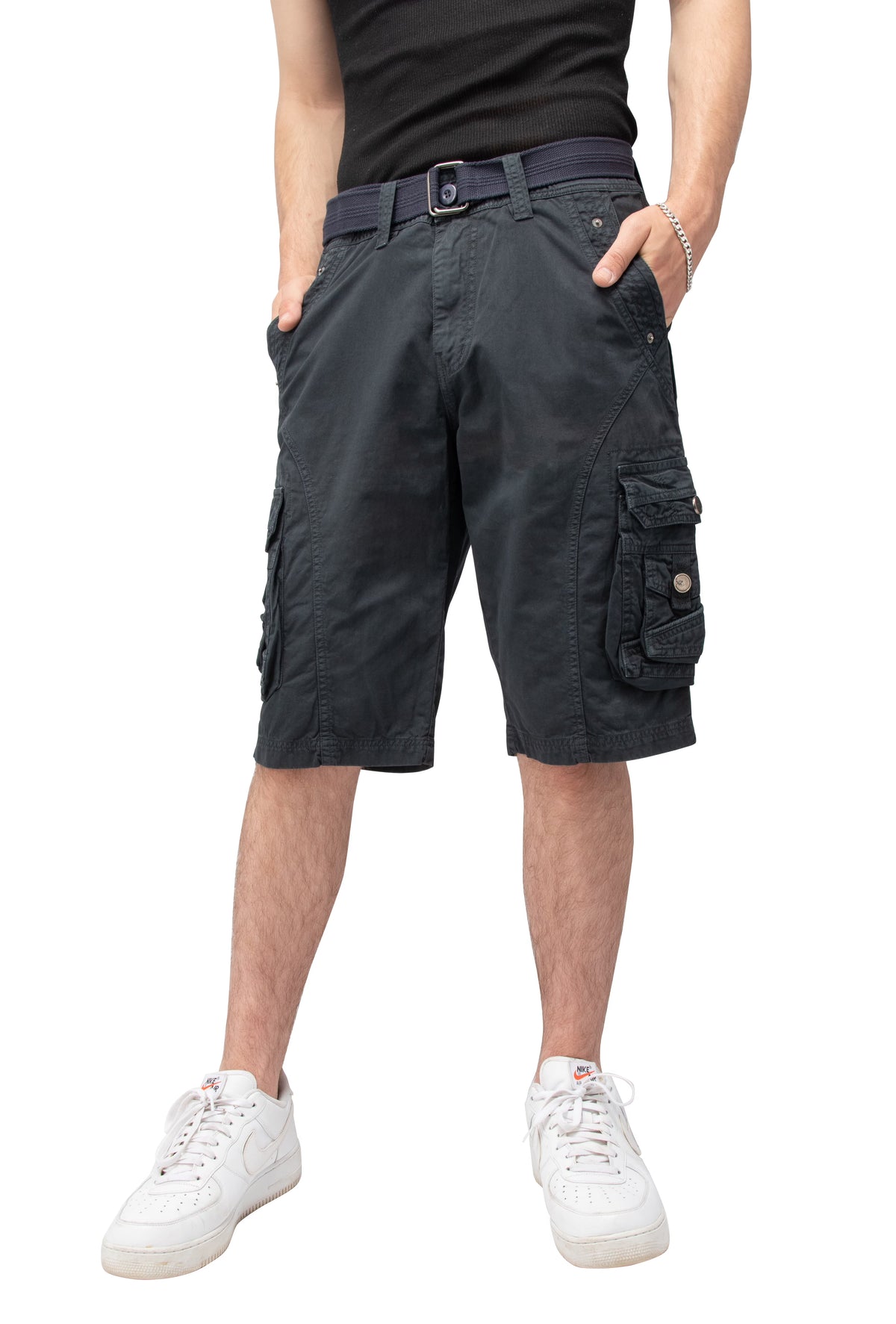 Navy 36 Mens Cargo Shorts Multi Pocket P6328