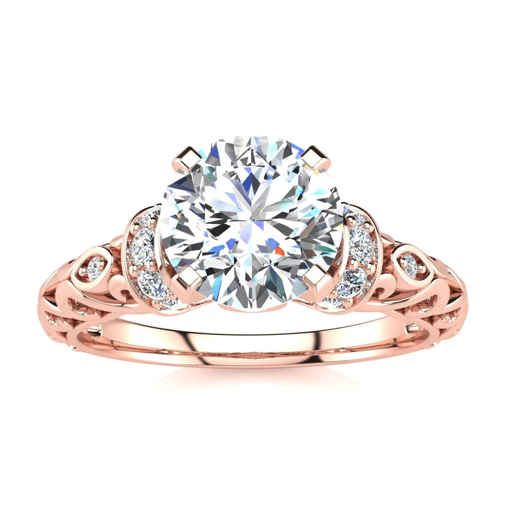 Vintage Moissanite Engagement Ring In 14 Karat Rose Gold I98803