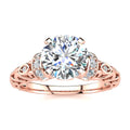 Vintage Moissanite Engagement Ring In 14 Karat Rose Gold I98803