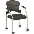 Black Grey Side Chair with Casters G76636