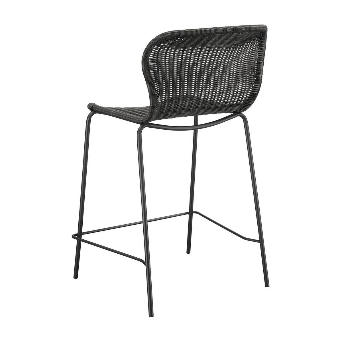 Brown Upholstered Rattan Counter Height Stools X1356