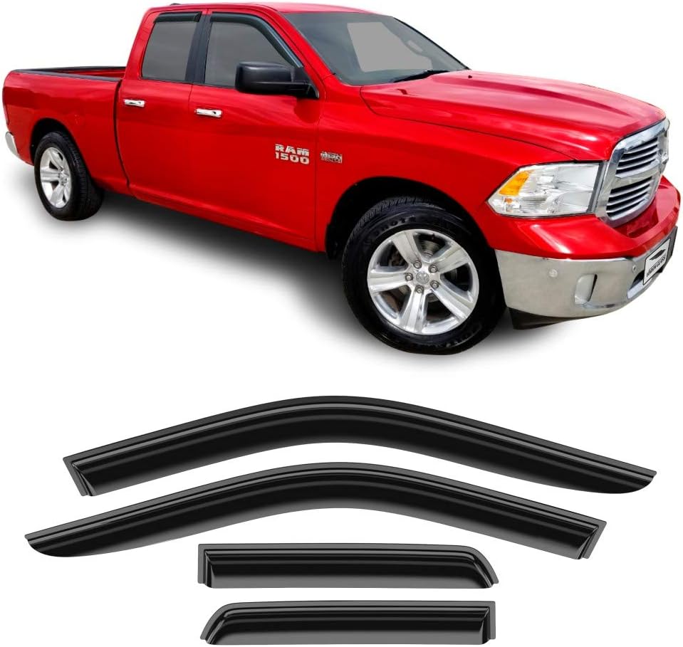 Glass Tape-on Rain Guards for Trucks, 4 Pieces O52711