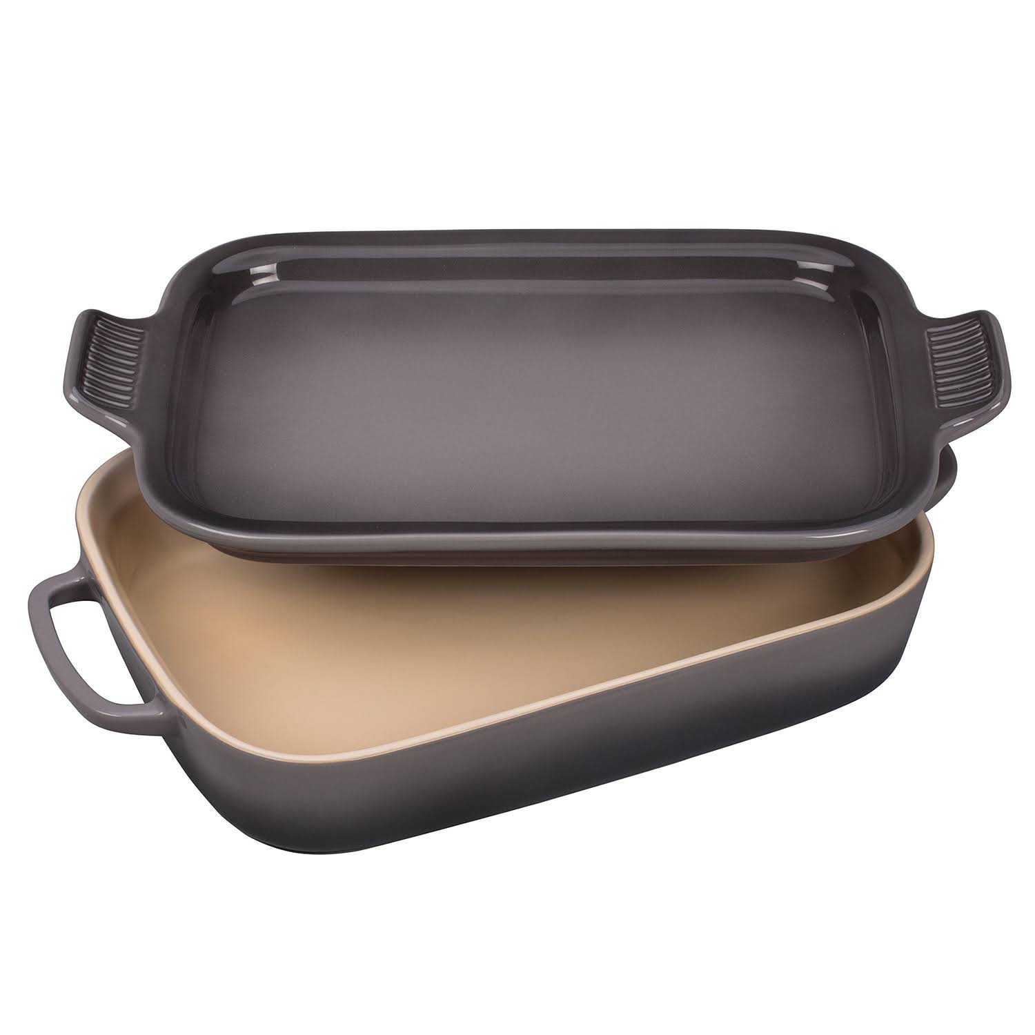 Deep Teal Stoneware Rectangular Dish with Platter Lid J12547