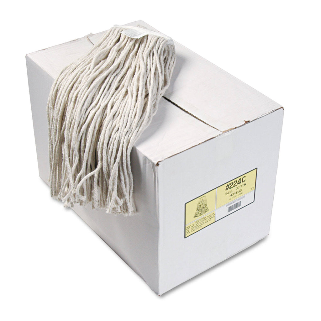 White Cotton Cut-End Wet Mop Heads 24oz 12/Carton M448