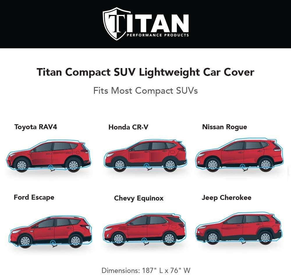 Jet Black Poly 210T Car Cover for Compact SUV 170-187", Pack of 2 C727620