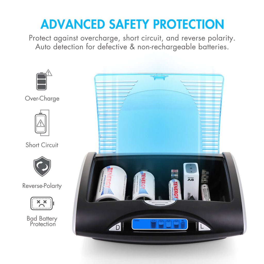 Combo: Universal LCD Battery Charger + 26 NiMH Rechargeable Batteries (8aa/8aaa/4c/4d/2 9V) S9839