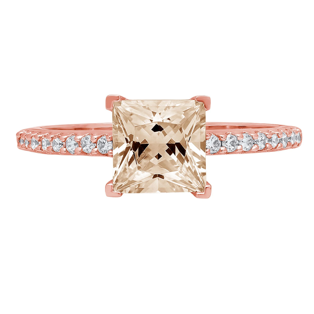 18k Rose Gold Champagne Simulated Diamond Ring E3545