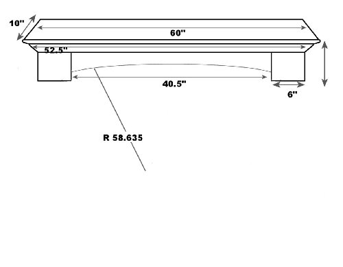 Unfinished Mantel Shelf 60x22 A992493
