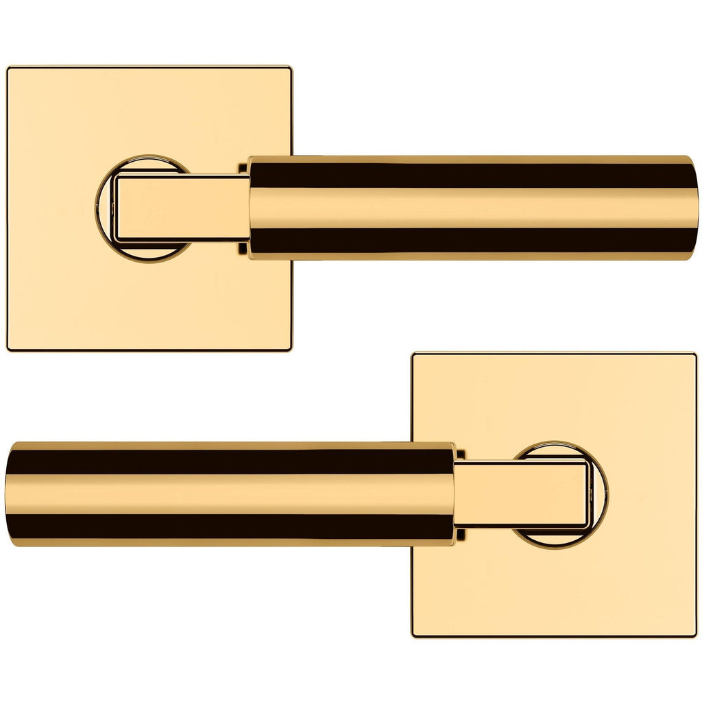Satin Nickel Passage Door Lever Set with Square Rose A3094